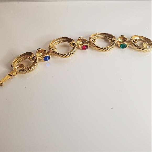 Exceptional & Rare Vintage GIVENCHY Chunky Mogul Jeweled Bracelet - Picture 9 of 10
